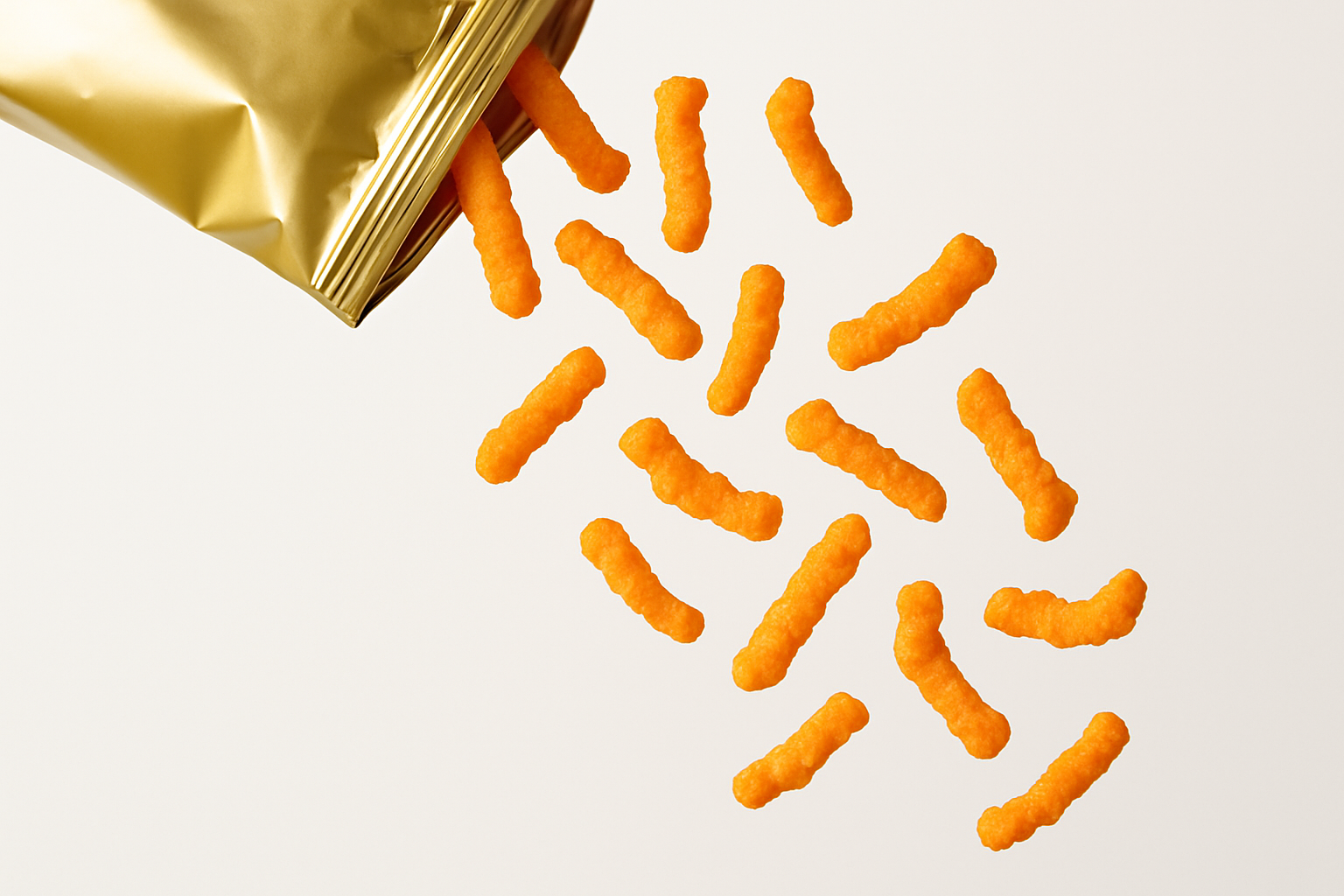 Perfect, now make sure the cheetos aren't parallel. 